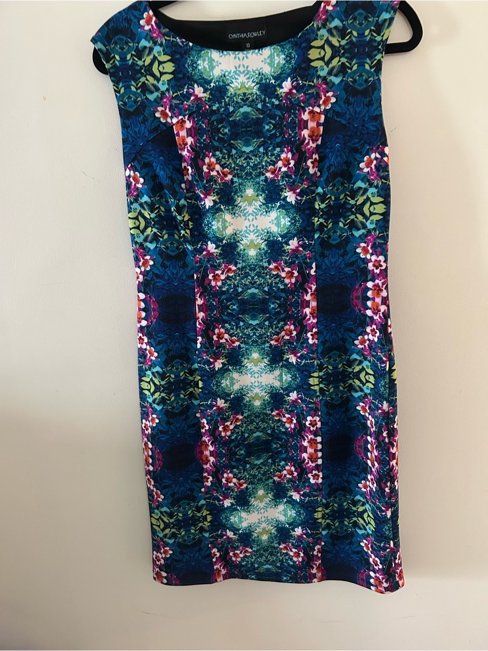 Cynthia Rowley Multicolor Floral Sheath Dress - Blue/Green/Pink